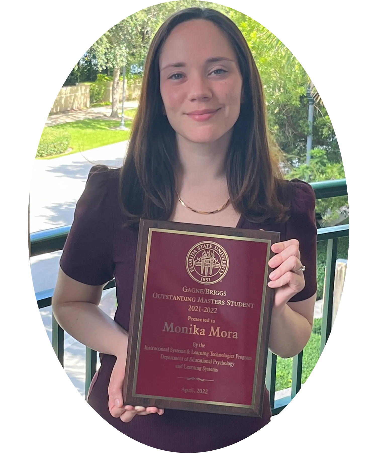 Receiving Gagné-Briggs Outstanding MS Student Award
